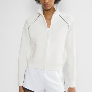 Aritzia TNA White Offseason Zip-Up Jacket